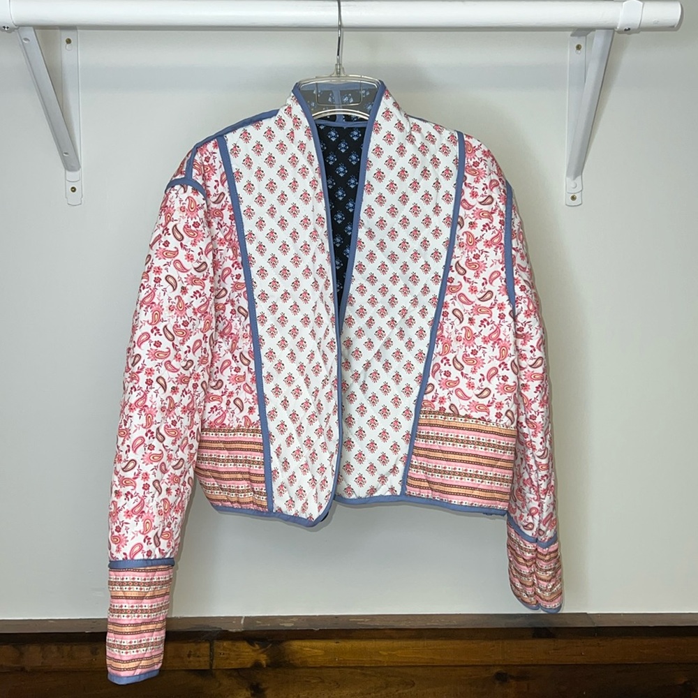 Amazon Reversible Quilted Patchwork Jacket- Xs - image 1